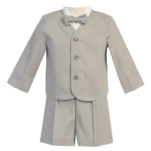 Lito Baby Boys Light Gray Eton Short Formal Ring Bearer Easter Suit 6-24M - SophiasStyle.com